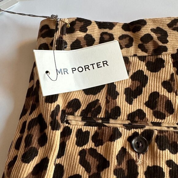 WACKO MARIA Pleated Leopard-Print Cotton Corduroy Trousers - Men's Large - Picture 5 of 7